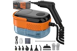 Koutop Steam Cleaner for Home & Car-Portable Handheld Steamer for Cleaning with 3-Level Handle, 15s Heat-Up, Large Tank, 16 Accessories - Clean Grease, Grout, Tile, Floor, Couch, Dirt, Furniture