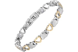 Jecanori Ultra Strength Magnetic Bracelet for Women, Women's Effective Titanium Steel Magnetic Bracelet with 3500 Gauss Magnets, Jewelry Gift with Sizing Tool