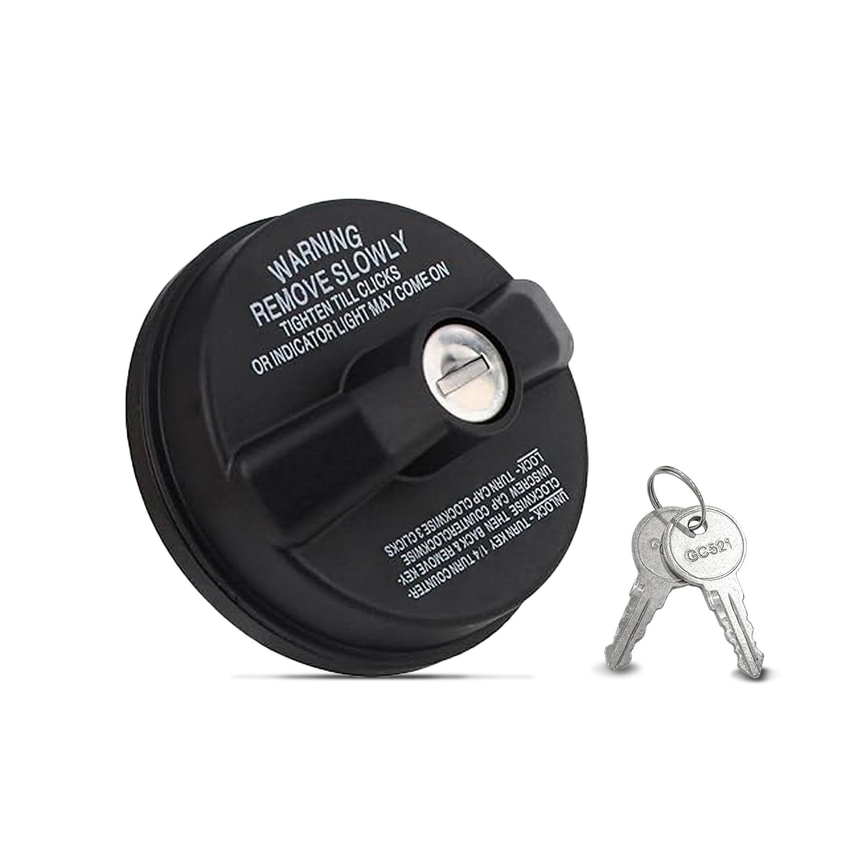 Photo 1 of QZTYTY Locking Gas Cap Fuel Tank with Key, Lock Fuel Cap Compatible with Toyota 4Runner, Chevy Silverado 1500 2500 3500, Nissan GMC Honda Subaru Buick, Replace#10504 77300-47020