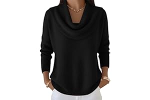 GOKKILRW Cowl Neck Sweater for Women Trendy Winter Clothes Long Sleeve Stretch Cozy Knit Pullovers Warm Casual Dressy Jumper