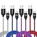 Micro USB Cable, OKRAY 4 Pack 10ft/3M Nylon Braided Android Charger Cord with Aluminum Connector Compatible for Android, Samsung Galaxy S7, HTC, Nexus, Sony, LG and More (Black Blue Purple Red) primary