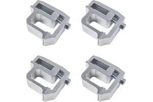 LLNSEAUTO Silver Truck Cap Mounting Clamp for Camper Shell Topper Ladder Rack Canopy | Fit for Chevrolet Silverado GMC Sierra Ram 1500 2500 3500 Dodge Dakota, Ford F150 F250, Nissan Titan, Toyota Tundra (4 PCS)