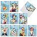 The Best Card Company - 10 Adorable Note Cards Blank (4 x 5.12 Inch) - Wildlife and Animal Cards, Assorted Boxed Kids Set - Funny Farm M6563OCB-NB