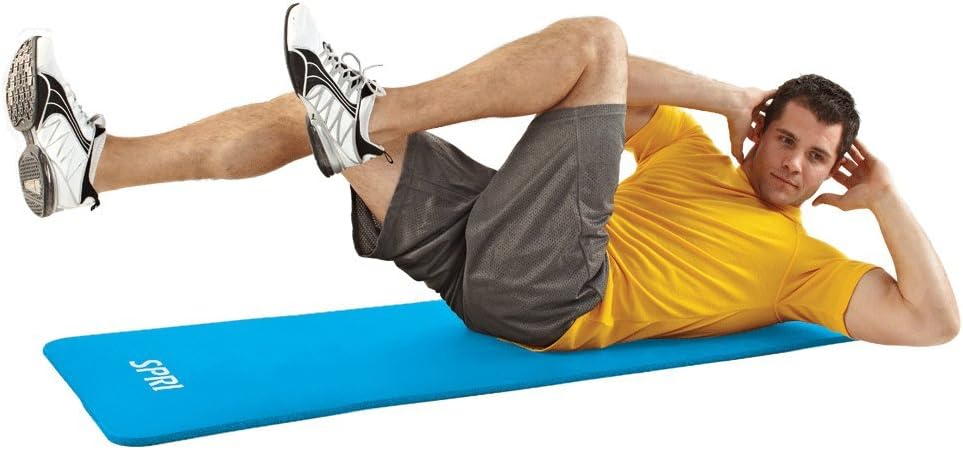 SPRI Exercise Mat for Fitness, Yoga, Pilates, Stretching & Floor Exercises, Blue, 48" L x 20" W x 1/2-Inch Thick : Fitness Mats : Sports & Outdoors