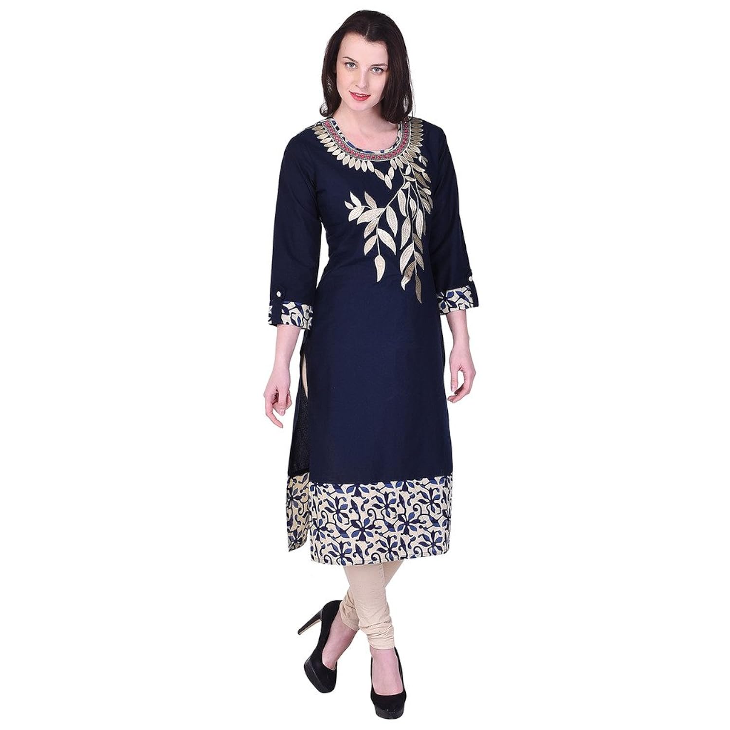 rajmandirfabrics women's cotton straight kurti (wb01_blue)