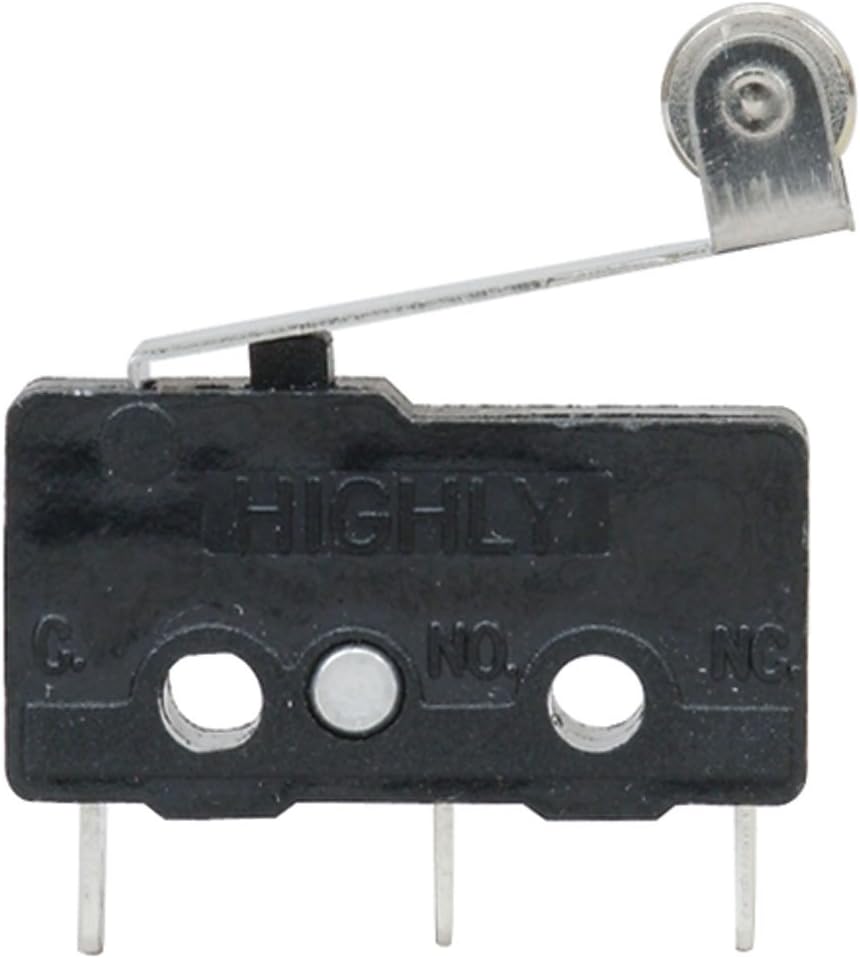 Highly Electric Company SS0505A Snap Action Switch, Short Hinge, Roller Lever Solder, Screw Mount, 250 Volt AC, 5 Amp, 0.78" L x 0.25" W x 0.40" H (Pack of 4)