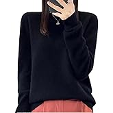 Cozy Warm Cashmere Sweaters for Women Crew Neck Soft Lightweight Pullover Sweater Loose Casual Ladies Long Sleeve Plus Size Teen Girl Clothes Christmas Tops 2025 Fall Winter Lounge Wear Black