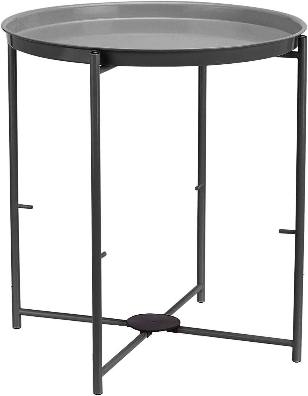 Amazon Basics Round Storage End Table, 17.7 in x 17.7 in x 18.9 in, Charcoal Gray, 44.958 cm D x 44.96 cm W x 48 cm H - Image 3