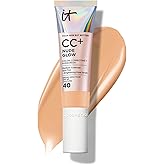 IT Cosmetics CC+ Nude Glow - Medium Coverage Foundation with SPF 40 & Brightening Glow Serum, Lightweight Skin Tint, 2% Niacinamide + Hyaluronic Acid, Up to 24H Hydration, Normal/Dry Skin - 1.08 fl oz