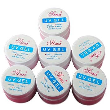 Mode Galerie Lot De 6 Transparent Rose Blanc Uv Gel Primer Faux Ongle Extension Construction