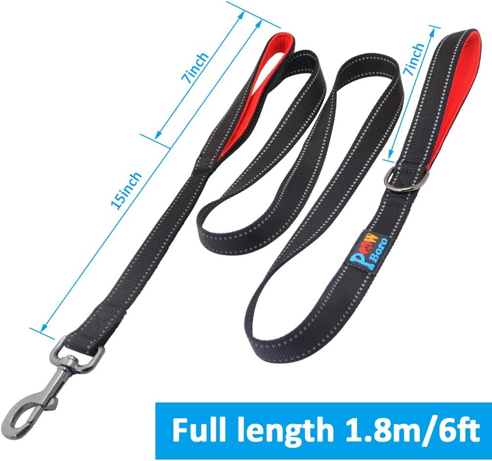 Powboro Double Handle Dog Lead, 6ft Long, Two Handle, Reflective Stitching, Heavy Duty for Small Large or Medium Dogs - Image 3