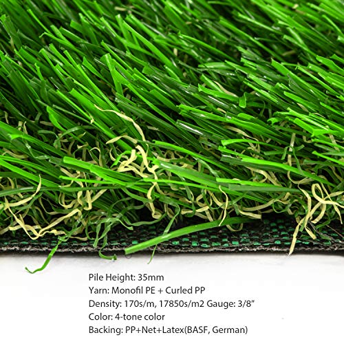 AMASKY Artificial Grass Turf 4 Tone Synthetic Artificial Turf Rug for Dogs Indoor Outdoor Garden