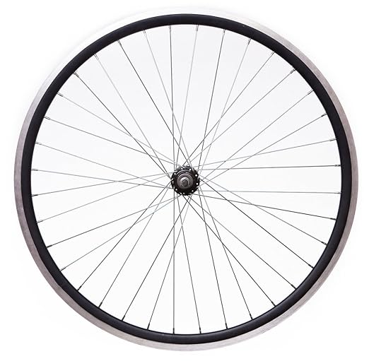 700C REAR ROAD BIKE WHEEL BLACK DEEP SECTION (ETRTO 622X13)SOLID AXLE 5