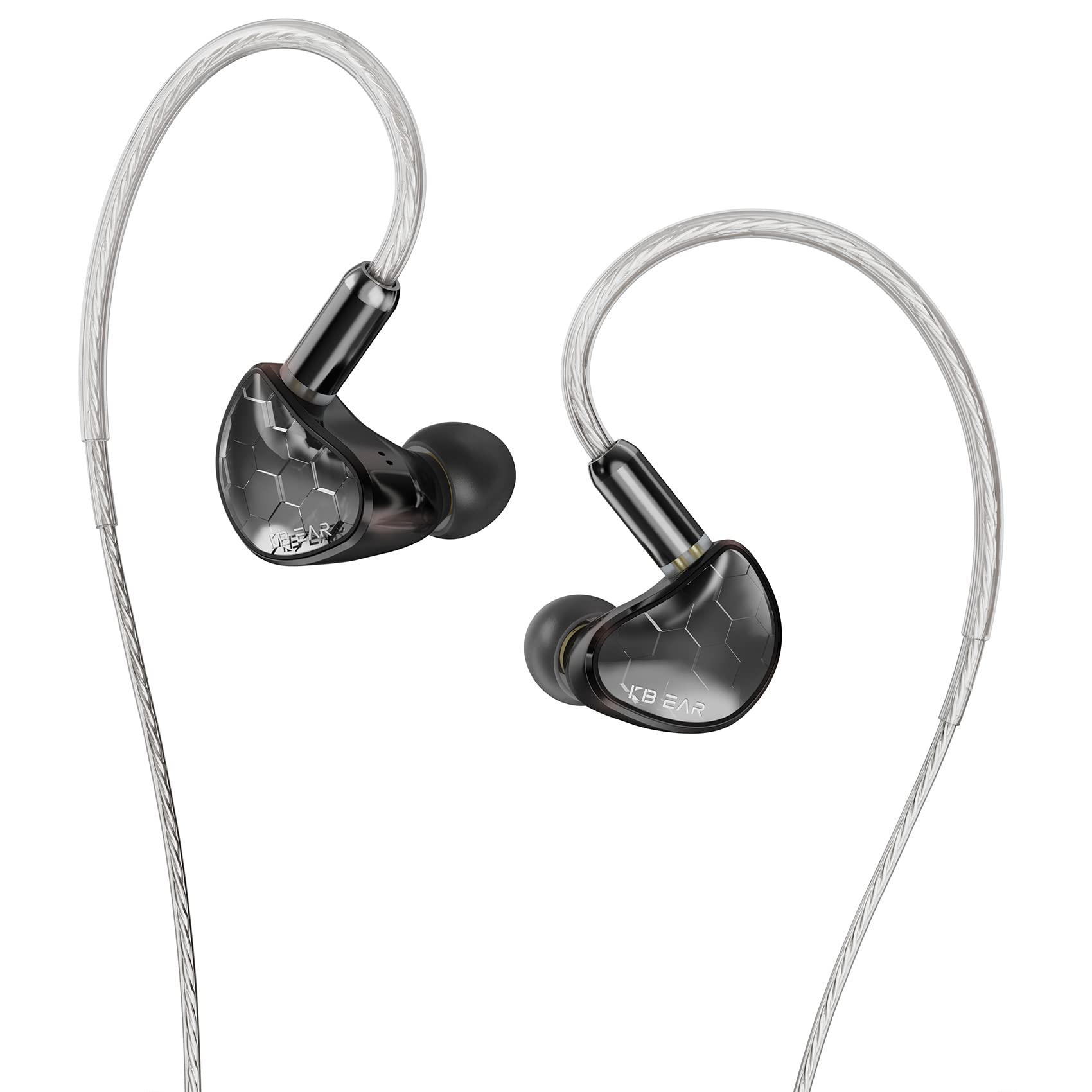KBEAR Xuanwu HiFi 8mm Dynamic Driver In Ear Monitor IEM High Percormance Diaphragm with Zinc Alloy Metal Cavity Detachable 2PIN OFC Cable (Gun, No mic)