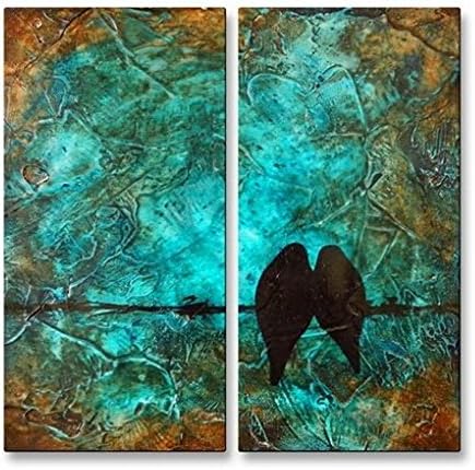 All My Walls 0075ME00002 Metal Art Modern Contemporary Abstract Birds Just Cant Say Goodnight-2