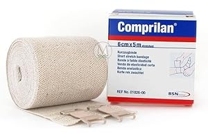 Comprilan Short Stretch Compression Bandage, 6cm x 5m Stretched, Latex Free Bandage
