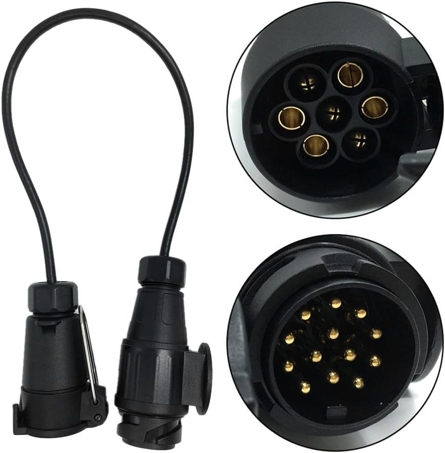 VISLONE 13 Pin to 7 Pin Towing Adaptor, 12V Plug Adapter for Caravan