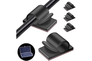 Tomario V2 Cable Clips Self Adhesive, 50PCS USB HDMI Cable Wire Management Holder Round Cable Tidy Clips for Desk Wall Worksh