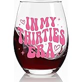 Ymzkpoa In My Thirties Era 30th Birthday Stemless Wine Glass Gifts for Women,Sister,Friends,Her,Bestie,Daughter,Cute Wine Gifts Ideas,30th Birthday Glass Decorations for Women -93