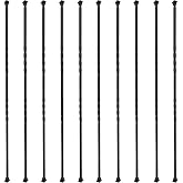 Sidasu 10-Pack 44" x 1/2" Wrought Iron Balusters for Stairs | Double Twist Design,Includes 20 Swivel Shoes,Satin Black Stair Spindles
