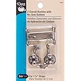 Dritz 6-65 Overall Buckles with No-Sew Buttons for 1-1/4-Inch, Nickle 2-Count