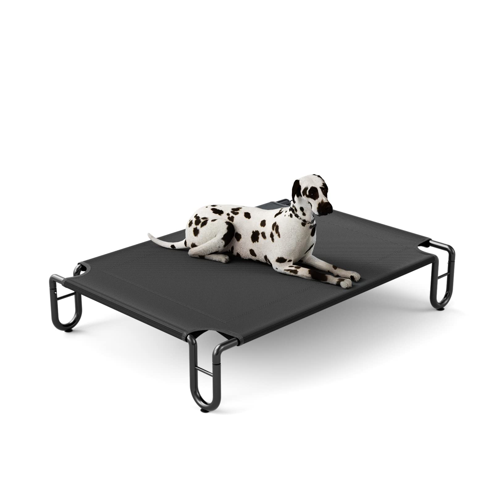 FAYDUDU Raised Dog Bed Elevated Dog Beds Large Washable Chew Resistant Dog Bed Off Floor Pet Bed for Indoor and Outdoor Use (M, Black)