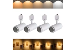 Ajbvp 5CCT LED Track Lighting Heads 12W Dimmable,Zoomable Beam15°/24°/36°/45°/60°,2700K/3000K/3500K/4000K/5000K,Single Circuit H Track Lighting Heads Ceiling Fixtures Art Lighting,White-4Pack