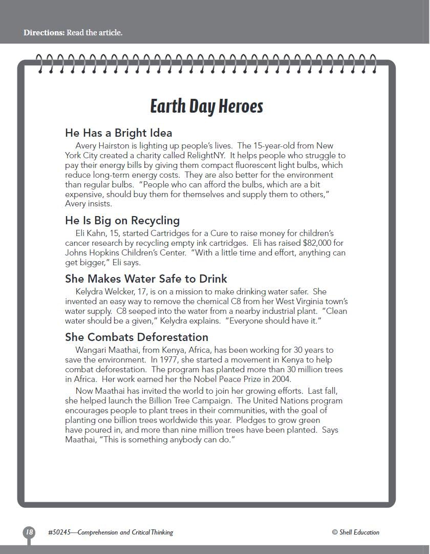 Comprehension and Critical Thinking Grade 5 (Comprehension & Critical Thinking)