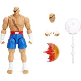 Jada Street Fighter II Sagat Deluxe 1:12 Scale Action Figure - Highly Articulated, Tiger Shot Accessory &amp; Stand, 7.6" Tall