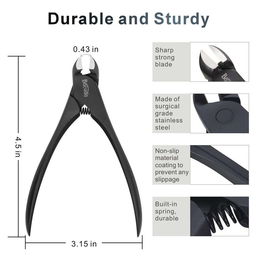 Bacada Heavy Duty Toenail Clippers for Ingrown and Thick Nails