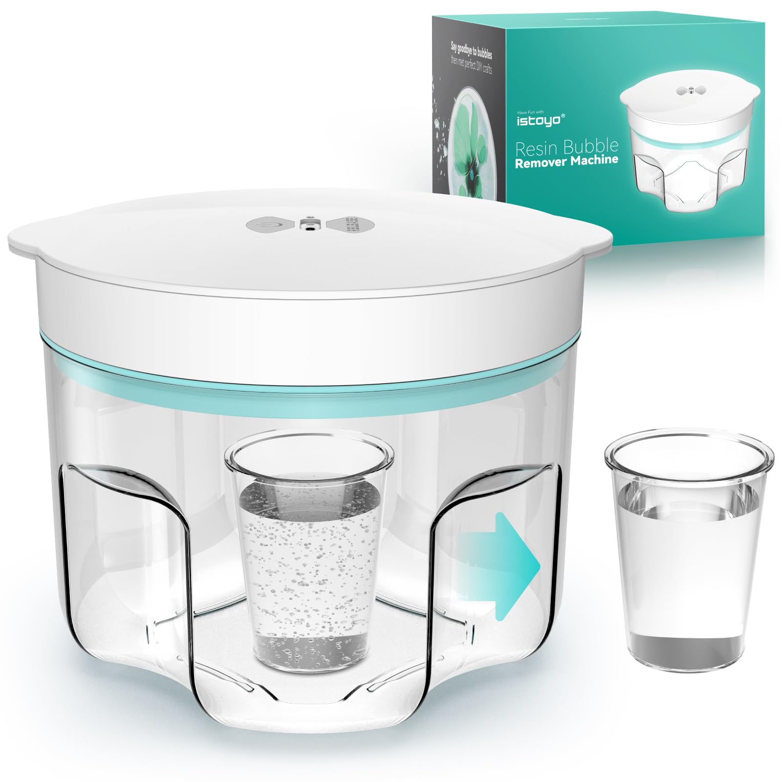 ISTOYO Resin Bubble Remover, Remove 99% Bubble in 8 Minutes, 95kPa Vacuum Epoxy Resin Airless Machine for Epoxy Resin, UV Resin, Silicone Molds, DIY Crafts, Jewelry Making