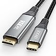 UVOOI USB C to Mini HDMI Cable 6FT, High Speed USB Type-C to Mini HDMI 2.0 Cord (4K@30Hz,2K,1080P,HDR,3D,ARC) for MacBook, iPhone 16 15/Pro, Galaxy 24/23, iPad Pro, Laptop to Portable Monitor