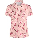 Womens Golf Shirt Funny Polo Shirts Golf Outfits Shirts Collared Printed Tennis Tops Ladies Golf Shirts Golf Gift