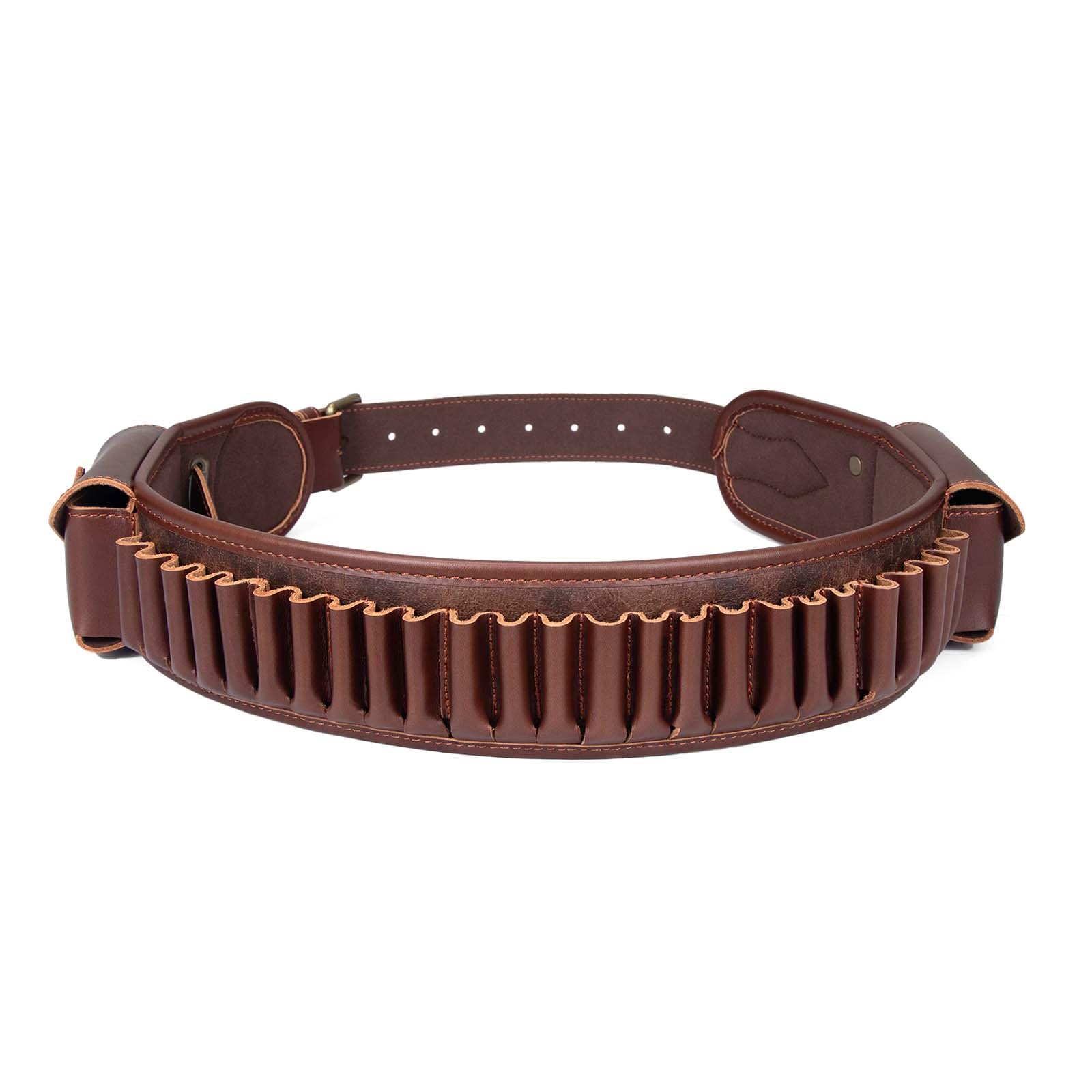 TOURBON 410 Gauge Shotgun Shell Holder PU and Leather Cartridge Belt 25 Rounds Ammo Bandolier