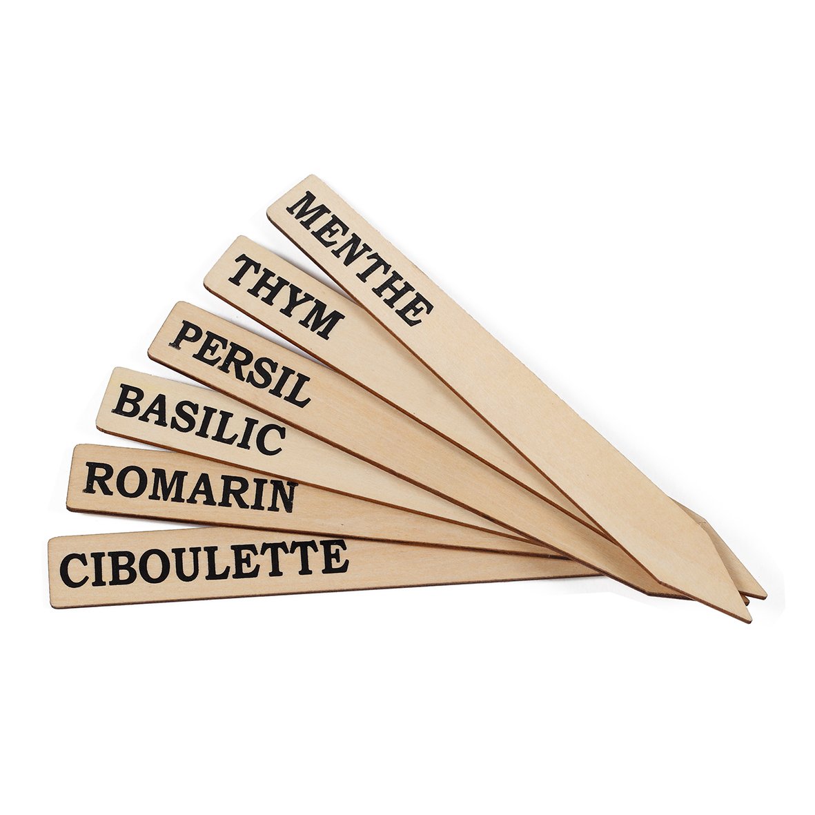 The cordeline Bag S/6 with Aromatic Plant Labels 18 x 2 cm, Wooden Labels, 2 x 2, 5 x 18 cm, etbmpa