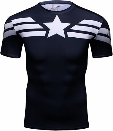 Camiseta de compressão Capitão América
