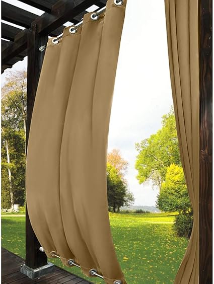 drapifytex cortina de exterior impermeable para cortinas opacas aluminio con ojales superiores e inferiores 52 0 in de ancho por 80 3 in de
