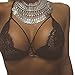 Bra Top ,toraway Women Hollow Translucent Sheer Lace Strap Bustier Lingerie Bra Top (Large, Black)