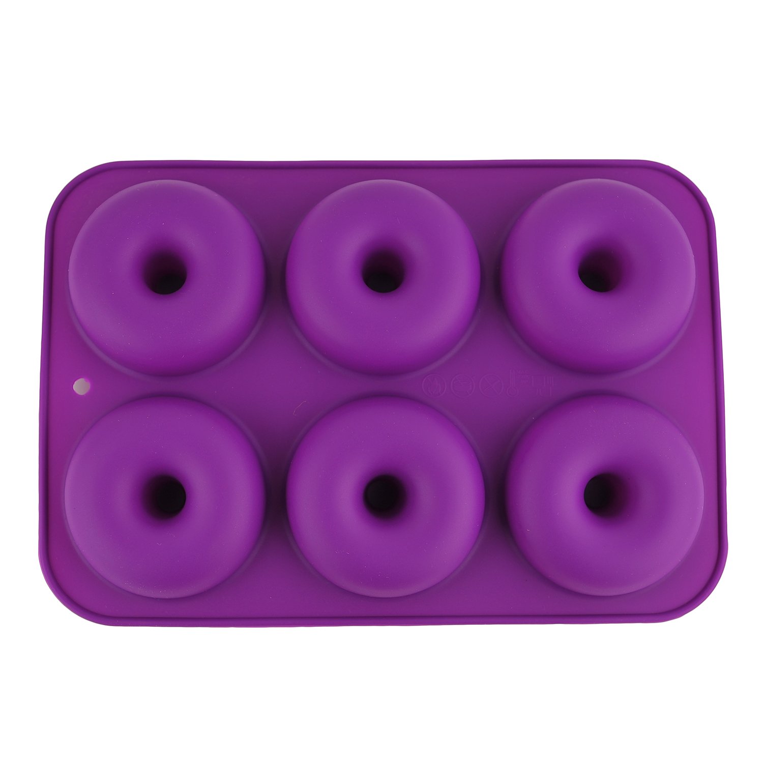 Selecto Bake Silicone Donut Moulds, Silicon Doughnut Mould Large Non-Stick 6 Cavity Molds Doughnut Tray Donut Pan Bagel Baking Tin Muffin Cupcake Biscuit Doughnut Maker Bakeware, Purple