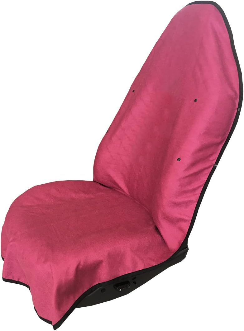 Seat Hoody: Post-Workout Car and Truck Seat Cover Protector. Universal Fit, Machine Washable, Grippy Nonslip Backing. After a Workout, Hot Yoga, Beach Everyday Seat Protection - Garnet Red
