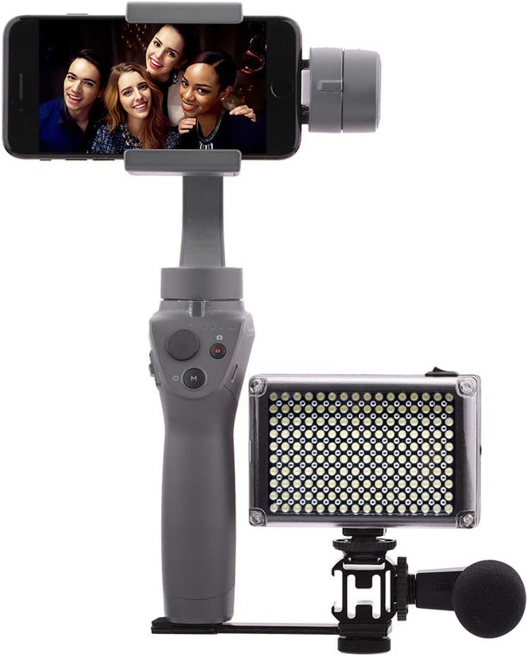 Celendi Triple Hot Shoe Mount for DJI OSMO Mobile 2 for Zhiyun Smooth 4 for Feiyu Vimble