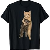 Orange Cat Tight Embrace Funny Choking Cat Meme T-Shirt