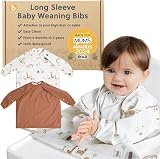 BIBaDO Long Sleeve Baby Bibs 6-36 Months Coverall Weaning Bib Waterproof