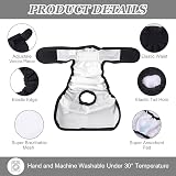 Aomig Reusable Dog Nappies Absorbent Washable Diapers Adjustable L view 4