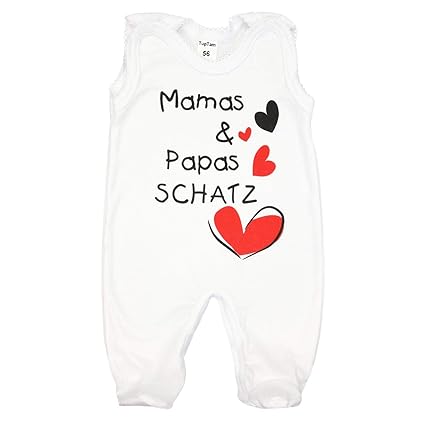 TupTam Unisex Baby Strampler mit Spruch Mamas & Papas Schatz