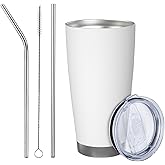 Custom Stainless Steel Tumblers Add Your Text Photo to Create Own Personalized Unique Tumbler, 20oz Travel Coffee Mug Cups with Lid and Straw, Multi Colors, 02005