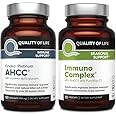 Quality of Life - Ultimate Immune Support Bundle - AHCC Kinoko Platinum Mushroom Extract and Immuno Complex Featuring Vitamin C