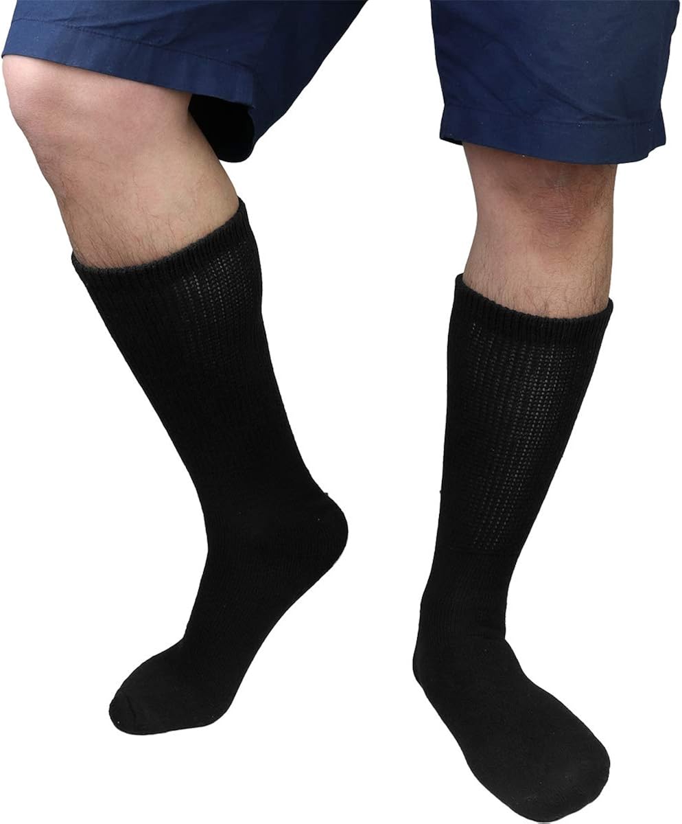 Physicians Approved Diabetic Socks Crew Unisex 3, 6 or 12-Pack: Clothing
