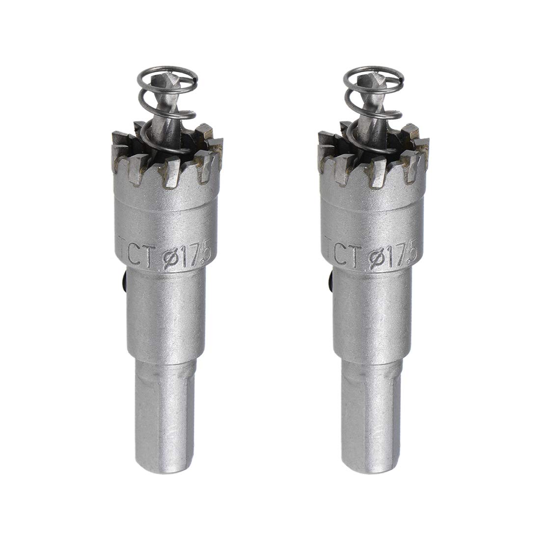 sourcing map 17.5mm Carbide Hole Cutter, Hole Saws for Stainless Steel Sheet Metal, High Density Carbide Tooth, 2pcs