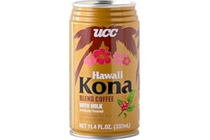 UCC Hawaii Kona Coffee Blend With Milk, Ready To Drink Coffee, Imported from Japan, 11.3 oz (Pack of 24)